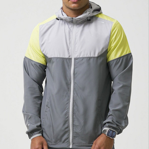 Ensemble de survêtement coupe-vent deux pièces pour homme, veste à capuche zippée et pantalon de jogging, personnalisable, léger, en nylon et polyester, tenue de sport - Product Image 5