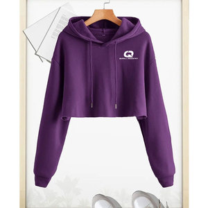 Sudadera con Capucha Corta de Invierno para Mujer, Color Sólido, 100% Algodón, con Puños Acanalados para Mayor Comodidad y Estilo Diario - Product Image 3