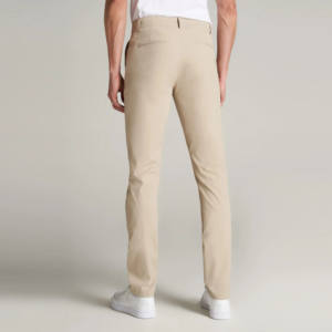 Pantalon Homme Sur Mesure de Haute Qualité, Coupe Slim, Effet Délavé, Extensible, 100% Coton, Tissu Côtelé Imperméable avec Cordon de Serrage, Idéal Printemps - Product Image 4