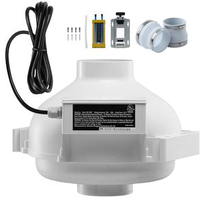 Sistema di Ventilazione Silenzioso per Mitigazione Radon 260CFM, Kit di Installazione Ventola di Scarico 4-4,5 Pollici, 2 Accoppiatori, Indicatore di Pressione, Impermeabilizzazione - Product Image 1
