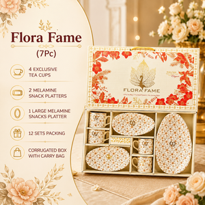 Juego de Tazas de Té de Melamina de Lujo con Diseño Floral, 7 Piezas, con Caja y Bolsa de Transporte, para el Día de la Madre y Año Nuevo - Product Image 1