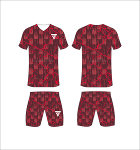 Custom Sublimated Men's Soccer Uniform Set Blue White Gradient V-Neck Jersey Matching <b>Shorts</b> Moisture Wicking Athletic Fit - Product Image 3