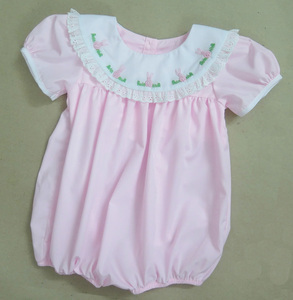 Cotton Spring collection for girls. featuring a cute style with a Peter Pan collar and hand-embroidered <b>rabbit</b> motifs. - Product Image 5