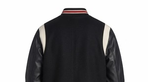 Men's <b>Black</b> Woven Motorcycle Varsity <b>Jacket</b> with Custom Embroidered Logo Front Zip Closure Casual Spring Wear - Product Image 4