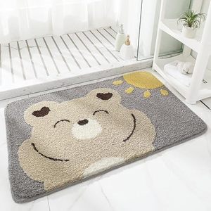 Tapis de sol absorbant et antidérapant pour salle de bain et toilettes, design mignon de dessin animé, séchage rapide, personnalisable - Product Image 2