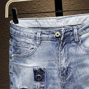 Shorts en jean décontractés pour hommes, couleur unie, 100% haute qualité, respirants, écologiques, séchage rapide, vente en gros - Product Image 6