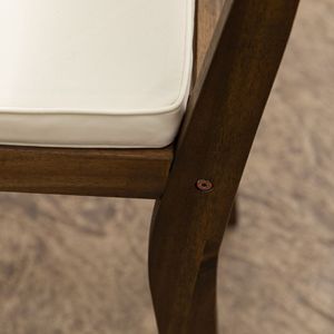 Taburetes de Barra Modernos de 2 Piezas de Madera Maciza de Acacia con Cojín Marrón Oscuro para Muebles de Comedor - Product Image 5