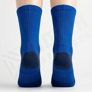 Blue Crew <b>Socks</b> Breathable Polyester Spandex <b>Running</b> Athletic Support Summer Adult Regular Fit Knitted Solid Color - Product Image 2