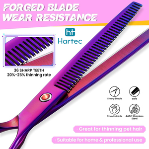 Ciseaux à effiler les cheveux de qualité supérieure Highland, nouvelle arrivée, 7,5 pouces, teinte violette, durables, pour une utilisation professionnelle de longue durée - Product Image 6