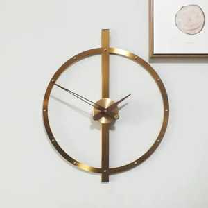 Premium <b>Gold</b> Wall Clock Modern Architectural Design Metal <b>Frame</b> Silent Quartz Movement for High End Interior Design Wall Decor - Product Image 5