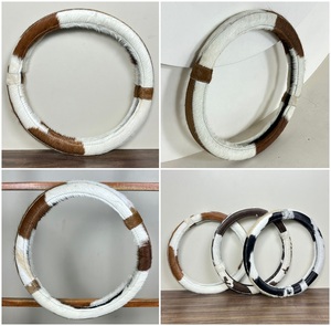 Volant de direction sport personnalisé avec logo, en cuir de vache véritable, accessoires intérieurs pour voiture, vente en gros - Product Image 3