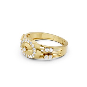 Anillo de Vestir de Diamantes para Hombre en Oro Amarillo de 18K de Alta Calidad, Joyería Elegante y de Lujo con Diseño Clásico para Ocasiones Formales y Especiales - Product Image 3