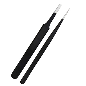 Pince à cils courbée en acier inoxydable, fabriquée au Pakistan, pour extensions de cils, outil professionnel d'extension de cils 898 - Product Image 4
