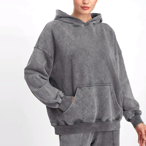 Sudadera con capucha de mujer de alta calidad 2026, estilo vintage desgastado, oversize, streetwear, informal y cómoda - Product Image 3