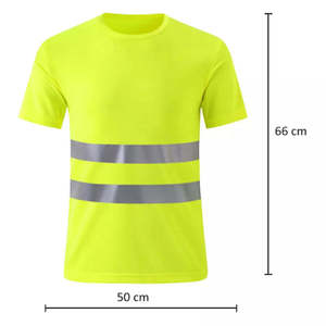 เสื้อยืดทำงานนิรภัยแบบมองเห็นได้ชัดเจนสำหรับผู้ชาย ขายตรงจากโรงงาน ผ้าฝ้าย 100% ระบายอากาศได้ดี ตรวจจับเศษผ้าได้ - Product Image 4