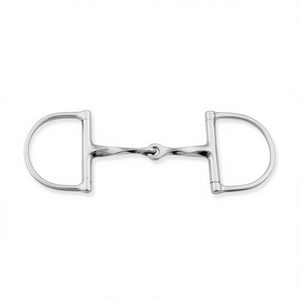 Bocado de equitación premium de acero inoxidable con anillo en D trenzado de una sola articulación para entrenamiento y control. - Product Image 2