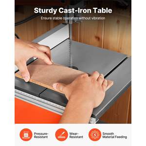 Sierra de Cinta de Banco de Dos Velocidades de 10 Pulgadas, Motor de 373 W y 1/2 HP, Altura Máxima de Corte de 6, Mesa de Hierro Fundido de 13.2 x 13.4, Luz de Trabajo de 360 Grados - Product Image 6