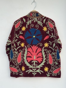 Handcrafted Vintage Floral Embroidered Suzani <b>Jacket</b> Boho Open Front Eco-Friendly Breathable Autumn <b>Velvet</b> Plus Size High - Product Image 3