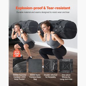 Heavy Duty PVC Workout Sandbag with Power Bags Handles 125 200 Lbs Adjustable Slam Bag Fitness <b>Strength</b> <b>Training</b> 20kg Weight - Product Image 2