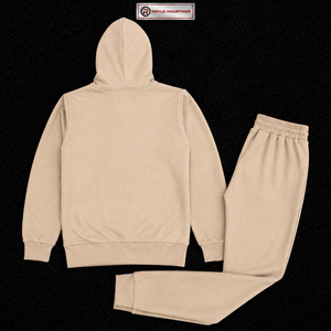 Ensemble de survêtement beige pour homme, personnalisé, avec sweat à capuche imprimé et pantalon de jogging, style streetwear décontracté, en molleton, pour le sport et l'entraînement en salle de sport - Product Image 6
