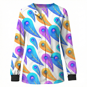 Chaqueta de Uniforme Médico Personalizada con Estampado, Mangas Largas, Cierre de Broches, Ropa de Trabajo, Precio al por Mayor OEM, Suministro de Chaquetas Médicas de Marca Propia - Product Image 6