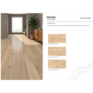 Azulejos de porcelana de madera de roble marrón 600x1200mm 60x120cm cerámica 24x48in alto brillo antideslizante diseño de suelo de aspecto de madera - Product Image 5