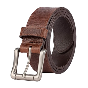 Cinturones de Cuero Genuino de Longitud Personalizada, Suministros al por Mayor Directo de Fábrica, Acero Ecológico, Logotipo Vintage Impreso, Oferta de India - Product Image 1