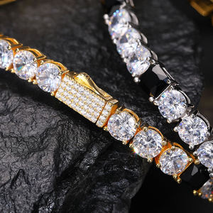Bracelet Tennis en Argent 925 Plaqué Rhodium avec Cristaux Ronds Sertis en Canal, Unisexe, Luxe, Usage Quotidien - Product Image 2