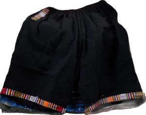 Pantalones cortos de cáñamo de invierno de estilo Hippie bohemio nepalí, pantalones cortos de cáñamo de algodón con decoración de patrón sólido - Product Image 1