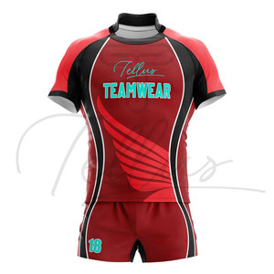 Uniforme de Rugby de Alta Calidad, Talla Grande, Nuevo Diseño, Manga Corta, 100% Poliéster, Secado Rápido y Transpirable - Product Image 1