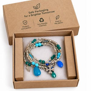 Ensemble de bracelets bohèmes pour femmes avec breloque croix et pendentif feuille, bijoux en alliage multi-brins empilables, plaqué argent antique - Product Image 4