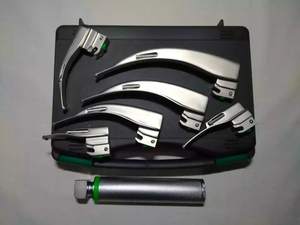 <b>Cheap</b> Vet Small Animal Pet Laryngoscope Set Stainless Steel Tracheal Intubation LED White <b>Light</b> 6 Blades Manual CE Certified - Product Image 4