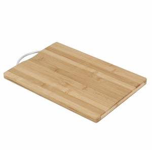 Accesorios de Cocina al por Mayor de Fábrica, Tabla de Cortar de Bambú Natural Sólida con Mango de Acero Inoxidable - Product Image 3