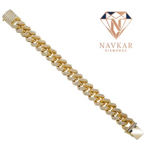 925 Sterling <b>Silver</b> Cuban Link Bracelet Hip Hop VVS Moissanite Diamond Iced Cuban Link Chain Bracelet <b>for</b> <b>Mens</b> - Product Image 2