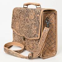 Sac pour ordinateur portable 15 pouces en cuir véritable fait main, gravé à la main, motif géométrique, imperméable, avec logo perlé, tendance, pour usage quotidien et professionnel