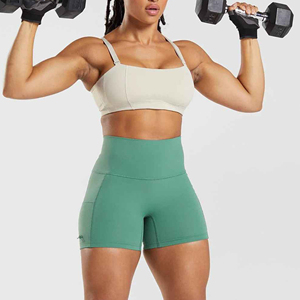 <b>Compression</b> Sport Fitness Yoga Gym <b>Shorts</b> for <b>Women</b>-Spandex/Polyester Wicking Quick Dry Anti-Bacterial Custom Logo with OEM - Product Image 3