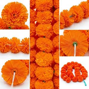 Guirnalda de Caléndulas para Diwali, Flores Artificiales de Caléndula Largas, Decoración India para Pooja, Bodas, Fiestas, Navidad, San Valentín - Product Image 4