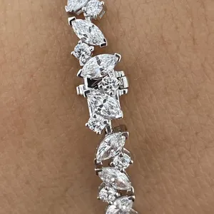 Pulsera de tenis vintage con diamantes cultivados en laboratorio de 7 quilates, corte multi-pavé, EF VVS2, certificada por IGI en oro blanco de 14K - Product Image 4