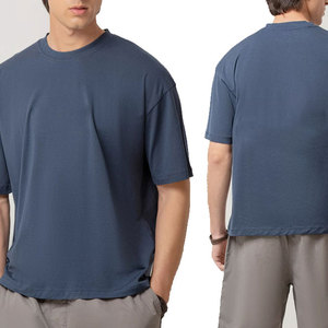 Lightweight Summer Wear Silk/Cotton Canvas T-Shirt <b>Down</b> Shoulder Neck Men's Casual Breathable Quick Dry Outdoor Tee - Product Image 1