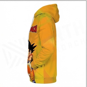 Sweat à capuche décontracté pour homme North Approach Dragon Ball Anime, imprimé, jaune, respirant, coupe régulière, pour l'automne - Product Image 3