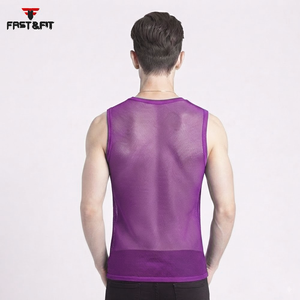 Nueva Camiseta Deportiva de Malla de Poliéster sin Mangas para Hombre, Estilo Urbano, con Logotipo Personalizado, de Secado Rápido, para Gimnasio y Baloncesto - Product Image 2