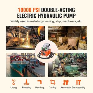 Pompa Idraulica Elettrica 750W 110V con Valvola Solenoide a Doppia Azione, Capacità 10000 PSI, 488 In3/8L, Pompa Idraulica Azionata Elettricamente - Product Image 6