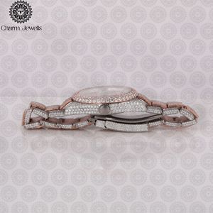นาฬิกาข้อมือผู้ชาย Charm_Jewells หรูหรา ตัวเรือนสแตนเลสสตีล หน้าปัดอนาล็อก 40 มม. ปุ่มกดแบบซ่อน ตัวล็อคแบบซ่อน กระจกคริสตัล เครื่องกลไก 10 บาร์ - Product Image 4