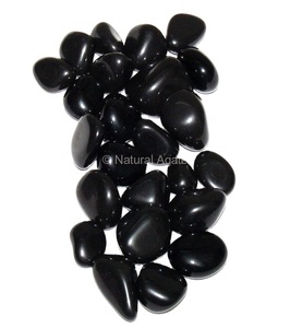 Pierre roulée d'agate noire de qualité supérieure, pierre précieuse naturelle polie, cristal de guérison, pierre de poche, vente en gros, fabricant, exportateur - Product Image 1