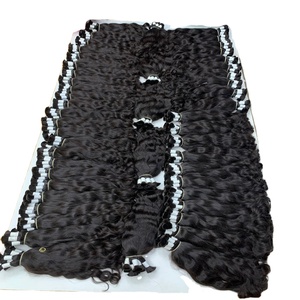 Vente en ligne d'extensions de cheveux Remy indiens, cheveux naturels bruts à cuticule Water & Deep Wave, directement du grossiste - Product Image 5