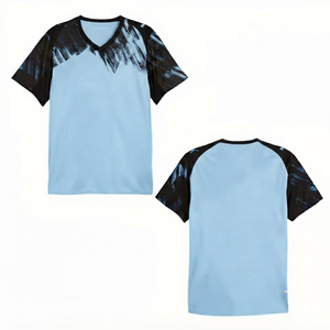 DROGEN EXPORT Conjunto de Camiseta de Fútbol Personalizada Azul Unisex para Niños, 100% Poliéster, Transpirable, Absorbente de Humedad, Impresión por Transferencia de Calor - Product Image 1