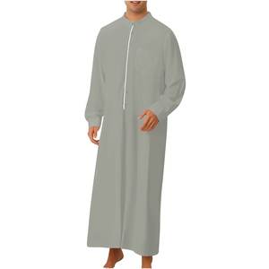 Jubba Modeste à Manches Longues, Vêtement Musulman, Jubba d'Arabie Saoudite, Kaftan Arabe, Thobe, Robe Longue pour Hommes - Product Image 1