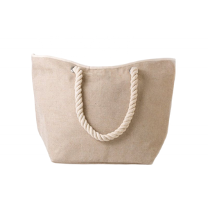 Bolso de lona 2024 para niñas y mujeres, bolso de compras de hombro de algodón informal de Color sólido con cremallera, ideal para uso de regalo - Product Image 2