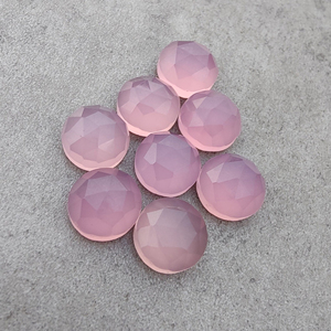 Calcedonia Lavanda Natural, Corte Checker, Redonda, Calibrada, con Reverso Plano, para Joyería, Todos los Tamaños, Venta al Por Mayor - Product Image 2