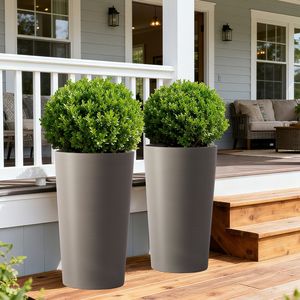 Set di 2 Fioriere Quadrate Moderne Alte 55 cm per Interni ed Esterni, Vasi per Piante da Portico e Patio - Product Image 1